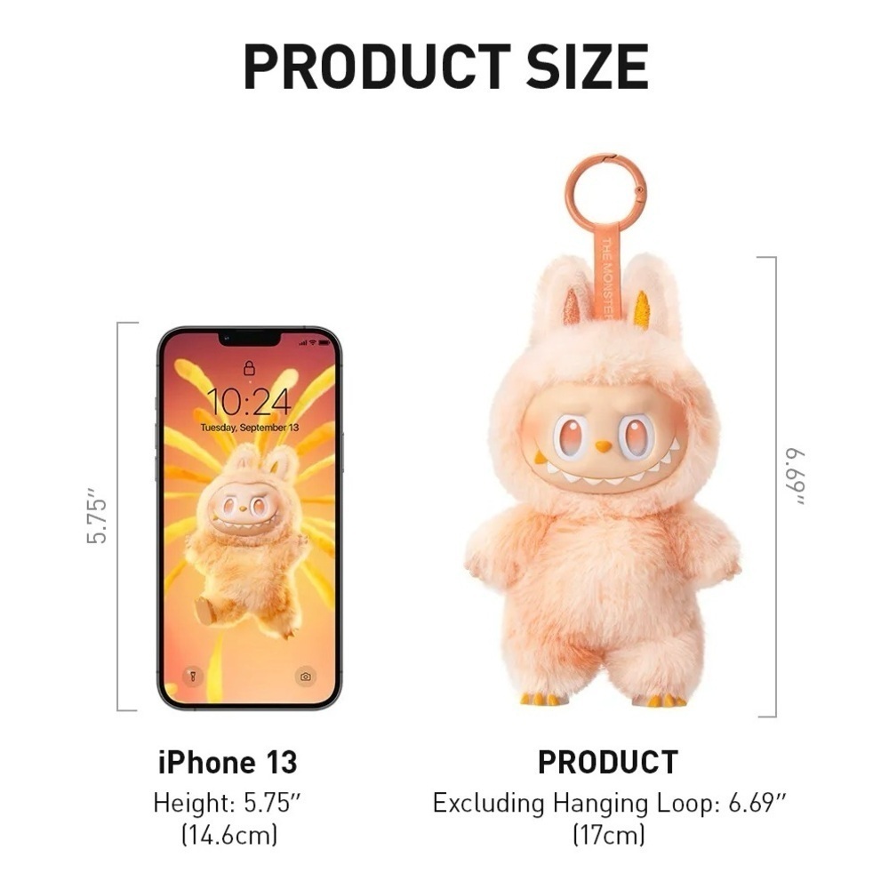 [NEW] POP MART Labubu Big into Energy Plush Pendant Keychain Loyalty Pink Yellow - Picture 12 of 14